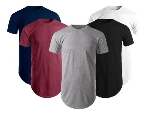 Kit Camisetas Masculinas Long Line Oversize Swag Blusas Lisa Camisas