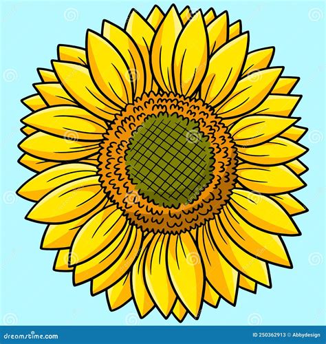 Ilustración De Dibujos Animados En Color De Girasol Ilustración del