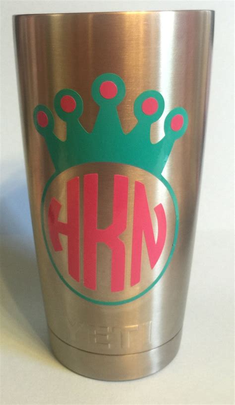 Circle Princess Crown Monogrammed Personalized Yeti Tumbler With