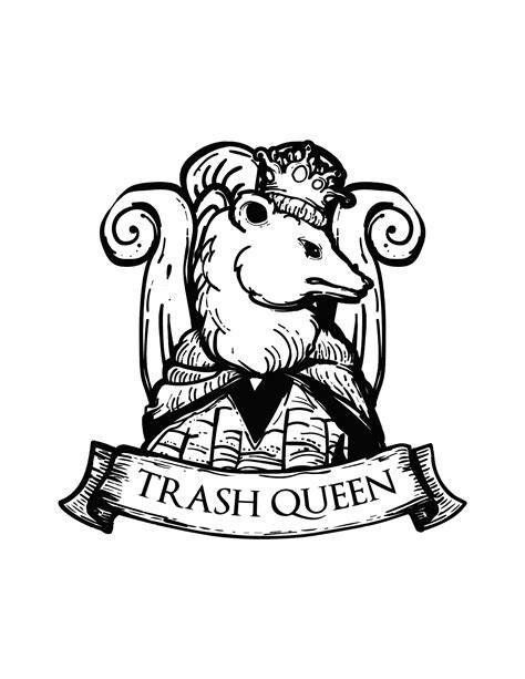 Funny Trash Queen Possum Printable / Animal Print Opossum / Digital Download / Trash Animal ...