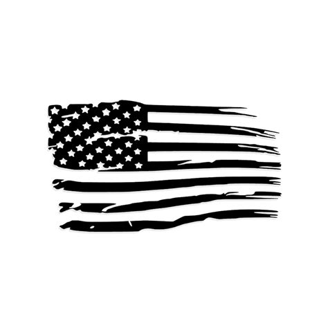 Distressed Tattered American Flag Vinyl Decal Sticker 641