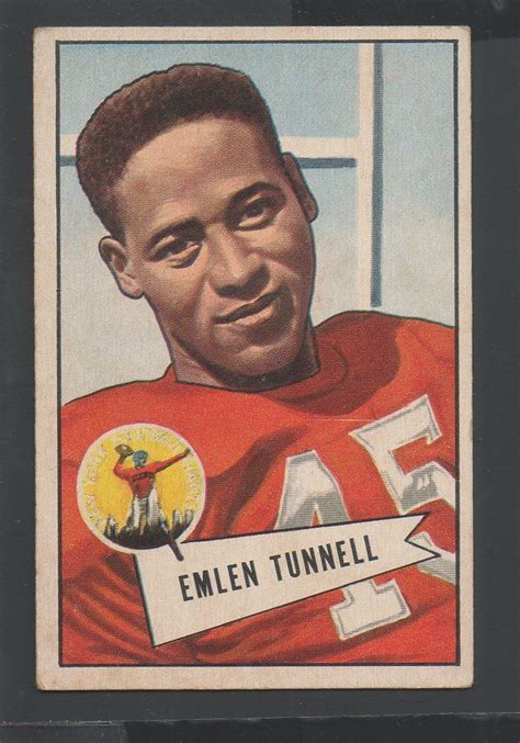 Bowman Small Football Card Emlen Tunnell New York Giants Ex