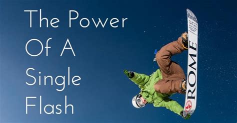 Sports Flash Photography Tips - The power of a single flash