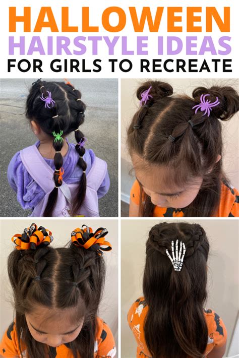 Easy Spooky Halloween Hairstyles For Girls School Run Messy Bun