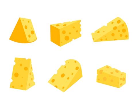 Premium Vector Cheese With Isolated On White Background Vector Flat