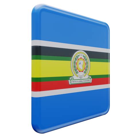 East African Community Left View D Textured Glossy Square Flag