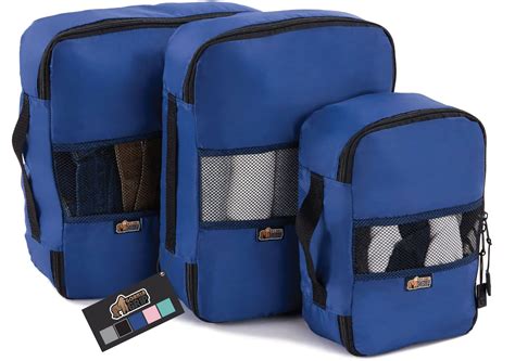 Gorilla Grip 3 Piece Packing Cubes Set Compression Space Saving