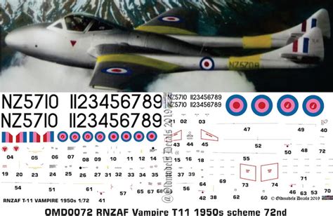 Omd Dh Vampire T Royal New Zealand Air Force Nd Scale