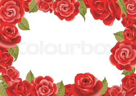 Roser Ramme Blomster Stock Vektor Colourbox