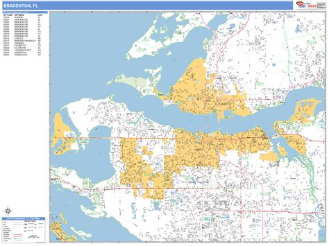 Bradenton Florida Wall Map (Basic Style) by MarketMAPS - MapSales.com