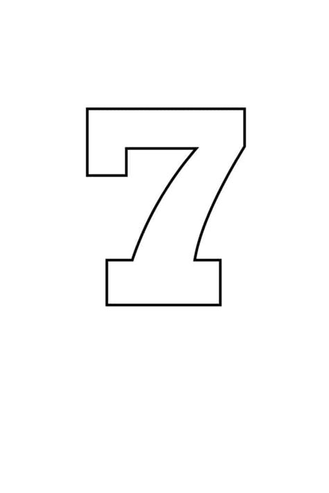 Free Printable Number 7 Template Coloring Page Worksheets Library