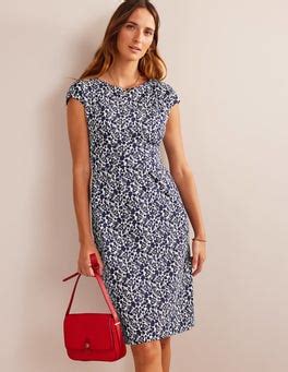 Florrie Jersey Dress French Navy Tulip Bloom Boden Eu