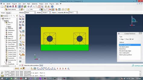 How To Mesh Elements With Hole Abaqus Youtube