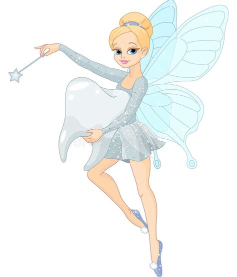 Cute Tooth Fairy Flying With Tooth Stock Vector - Image: 26246523