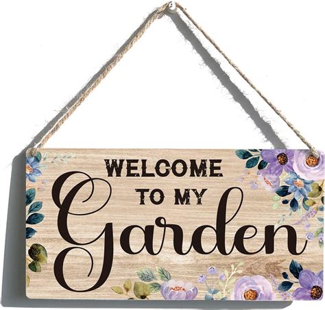 New Wood Sign 10x5 Inch Door Sign Welcome To My Garden Sign Garden