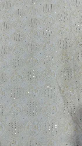 3mm Sequence Heavy Embroidery Georgette Fabric 11017 For Suit At Rs