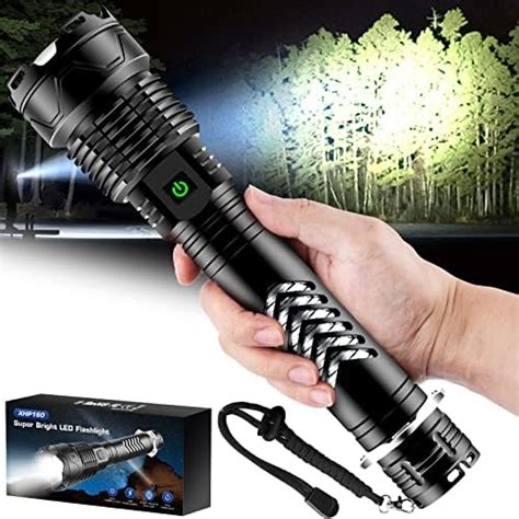 Rechargeable LED Flashlights,150000 High Lumens Super Bright Flashlight ...