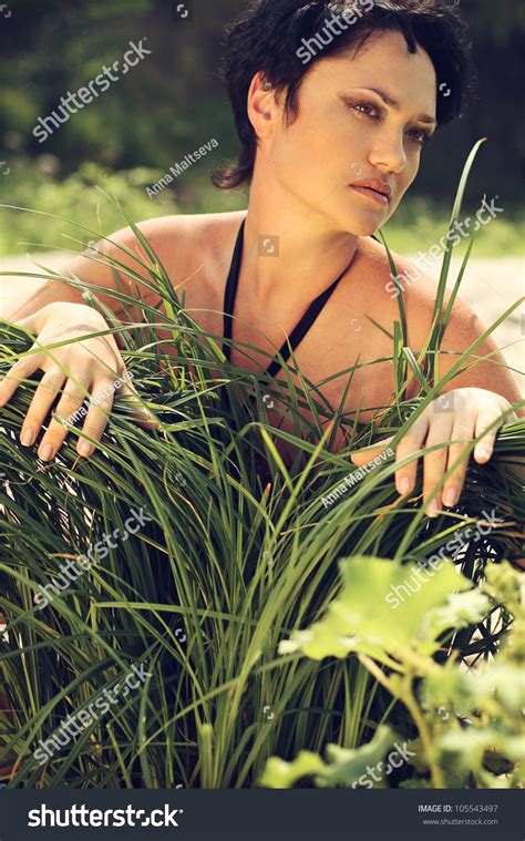 Portrait Mature Woman Lying Stock Photo Shutterstock