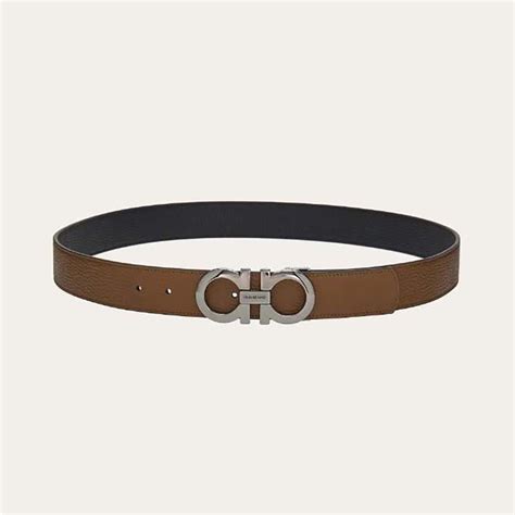 Salvatore Ferragamo Men Reversible And Adjustable Gancini Belt Brown