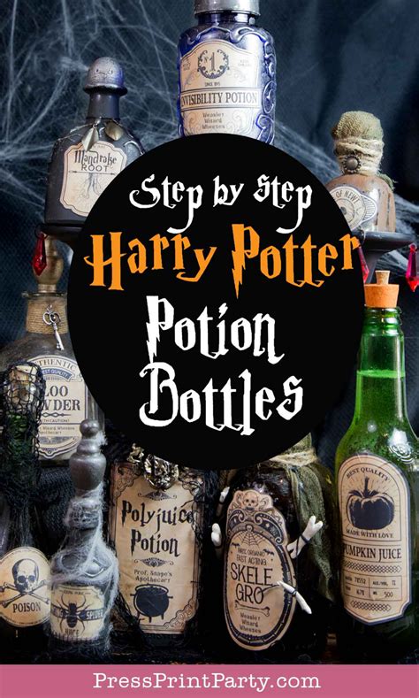 Step By Step Halloween Potion Bottles Diy Packed With Harry Potter