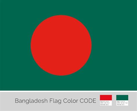 Premium Vector | Flag of bangladesh and actual flag color code