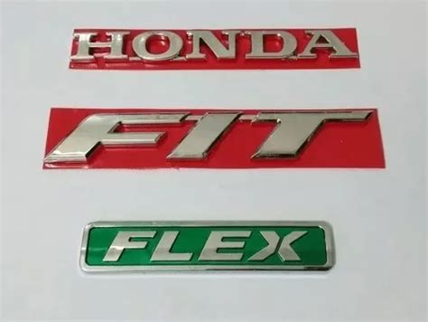 Kit Emblema Honda Cromado Fit Cromado Flex P S