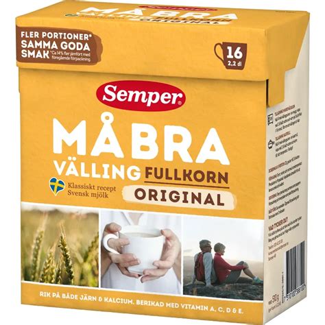 Må Bra Välling Fullkorn 510g Semper Handla mat online från din lokala