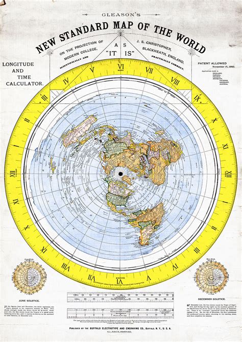 Flat Earth Map Gleason S New Standard Map Of The World Poster Sexiz Pix