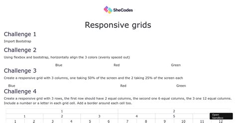 Responsive Grids Challenge Codesandbox