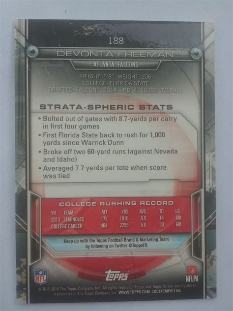 2014 Devonta Freeman Rookie Rc Topps Strata EBay