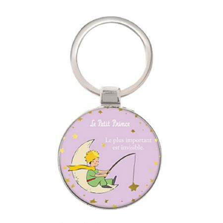 Porte clés rond kiub en métal de collection Le Petit Prince pêche aux