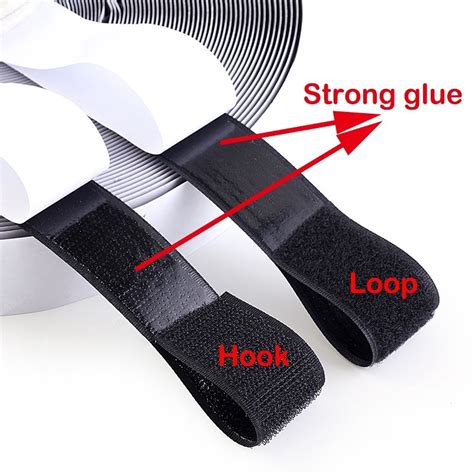 2 Roll Pack Self Adhesive Tape Black White Hook And Loop Self Adhesive