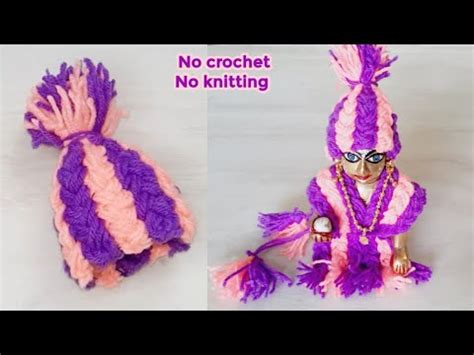 Woolen Cap For Laddu Gopal Without Crochet And Knitting Winter Cap For