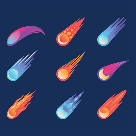 Set of Beautiful Colorful Meteor 2835825 Vector Art at Vecteezy