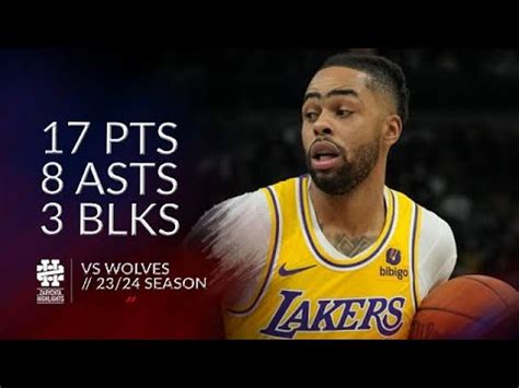 D Angelo Russell Pts Asts Blks Vs Wolves Season Youtube