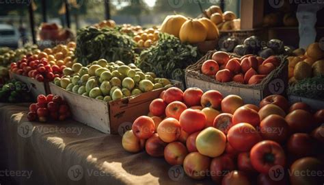 Abundance Of Fresh Ripe Juicy Fruits And Vegetables Generated By Ai