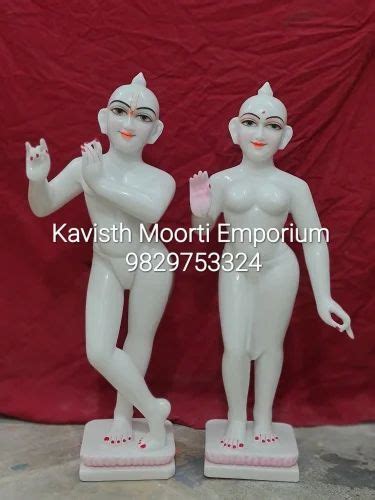 White Marble Iskcon Radha Krishna Statue At 21000 Piece Marble