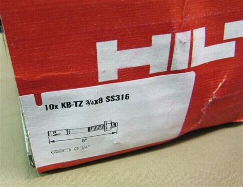 New Hilti Pc Kb Tz X Ss Kwik Bolt Tz Ss Wedge