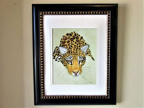 Leopard Framed Art Wall Decor Hand Painted Animal Lovers Wall Art