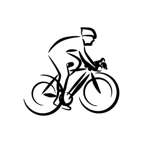 Premium Vector Line Drawing Of Someone Is Cycling