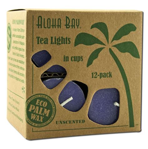 Aloha Bay Palm Wax Candles Unscented Tea Lights 7 Oz 5 Hours Violet