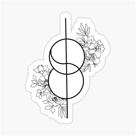 Reality Shifting Symbol Floral Sticker For Sale By Emor Redbubble