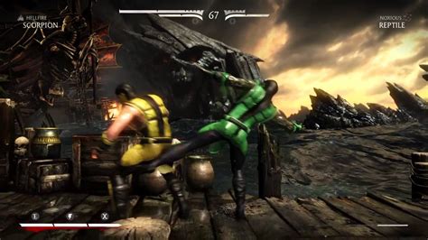 Mortal Kombat X Klassic Scorpion Vs Klassic Reptile Youtube