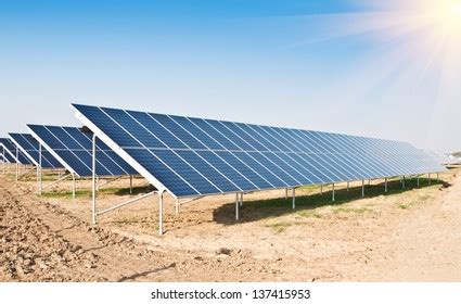 Solar Panels Under Blue Sky Sunlight Stock Photo Shutterstock