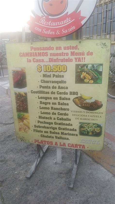 Carta del restaurante Con Sabor y Sazón Bogotá