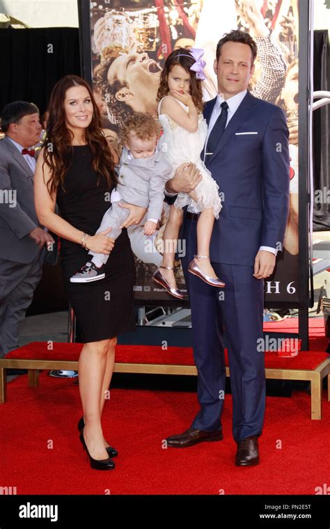 Vince Vaughn, wife Kyla Weber and their children, Vernon and Locklyn, at Vaughn's Handprint and ...