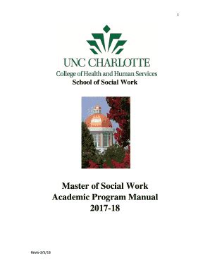 Fillable Online Socialwork Uncc Master Of Social Work Academic Program