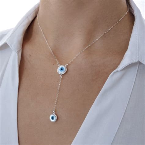 Collar ojo turco doble plata 925 Joyas GABENA Cuotas sin interés