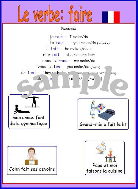 Expand Your French French Irregular Verb Faire Poster With