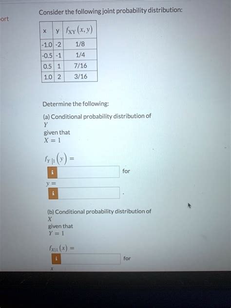 Consider The Following Joint Probability Distribution Solvedlib